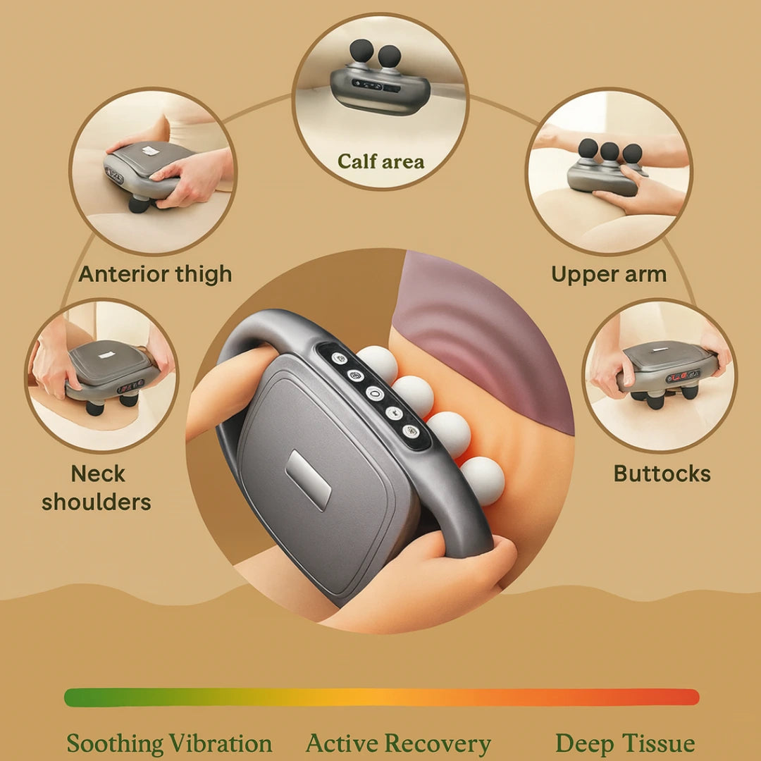 Multi-Head Deep Tissue Massager | Loosen Tight Muscles & Boost Recovery (original quaity)