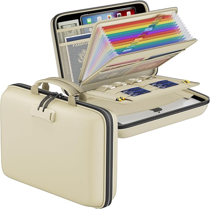 Fireproof Document Box with Lock & File Organizer