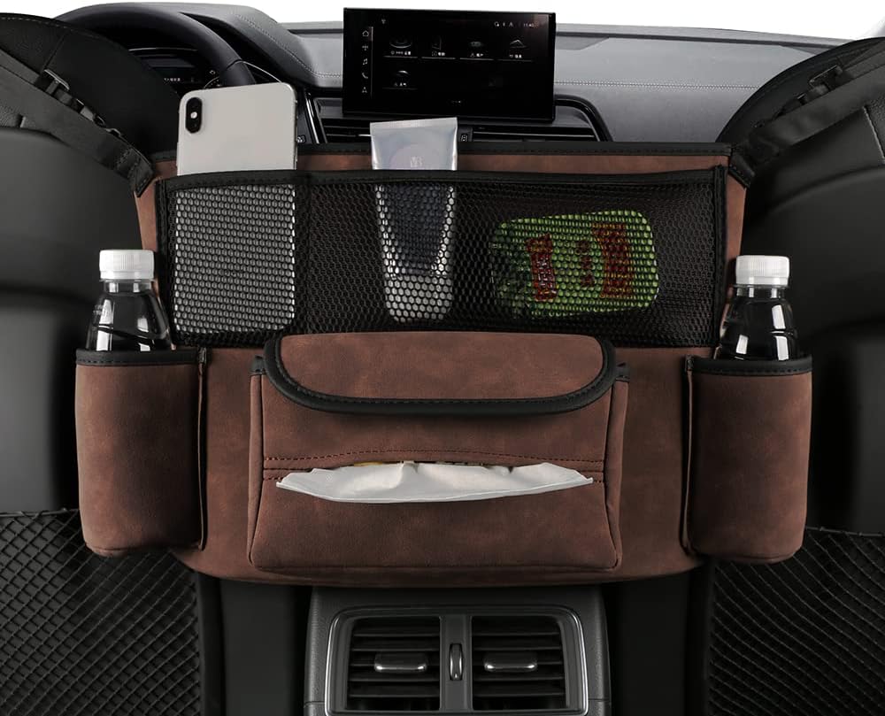 Car Handbag Holder & Seat Organizer – Large Capacity Console Storage for Purse, Phone & Documents