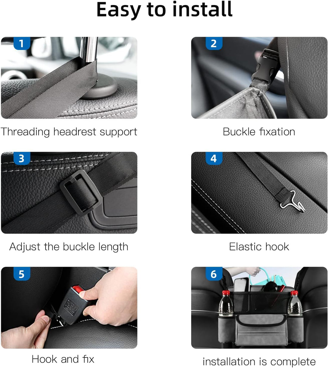 Car Handbag Holder & Seat Organizer – Large Capacity Console Storage for Purse, Phone & Documents