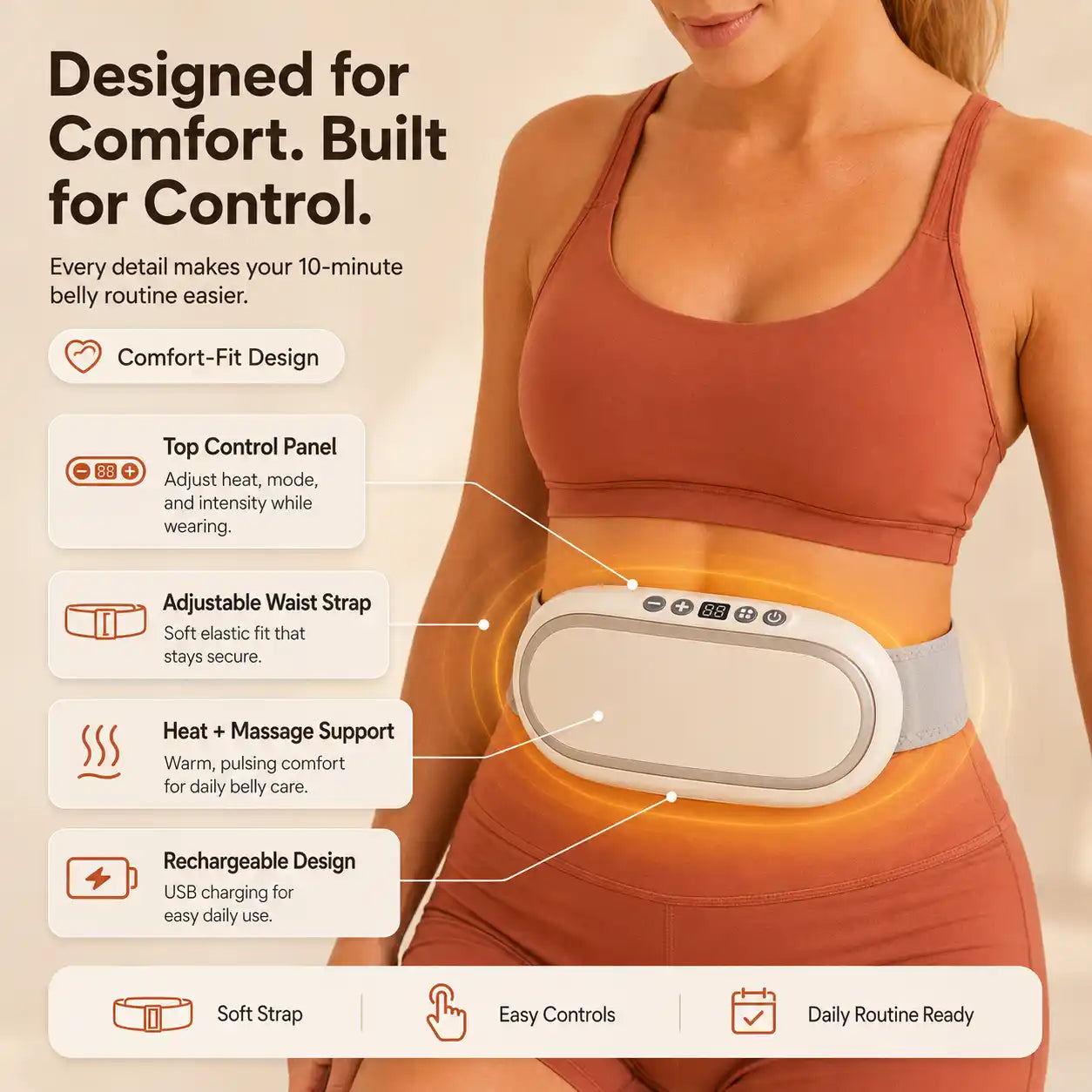 Rechargeable Slimming & Fat Burning Belt for Weight Loss & Pain Relief