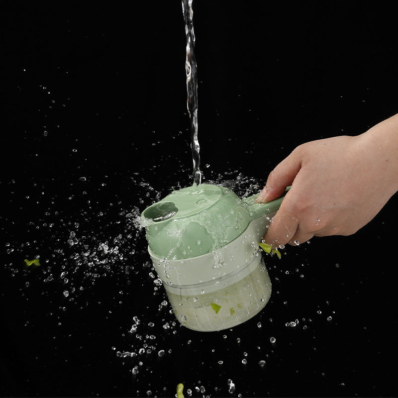 4-in-1 Electric Vegetable Cutter – Wireless Food Chopper & Garlic Masher