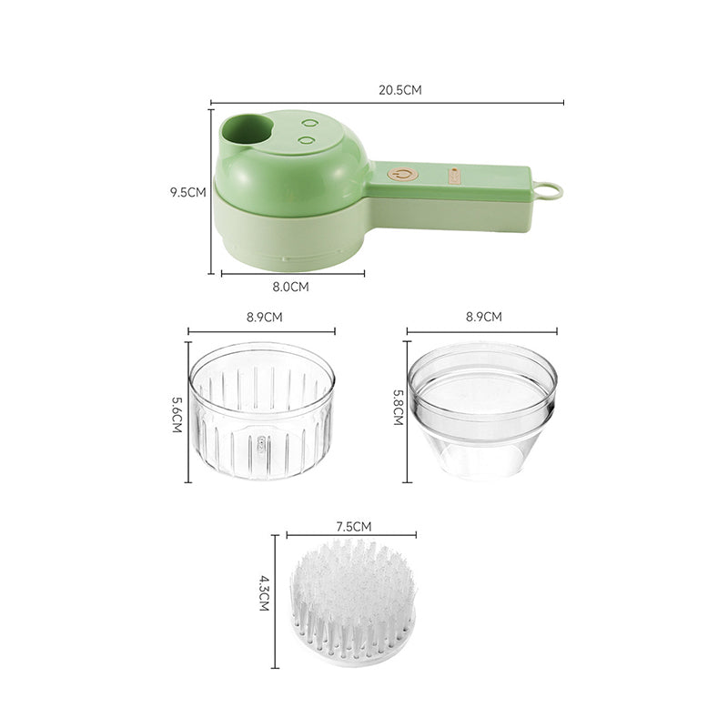 4-in-1 Electric Vegetable Cutter – Wireless Food Chopper & Garlic Masher