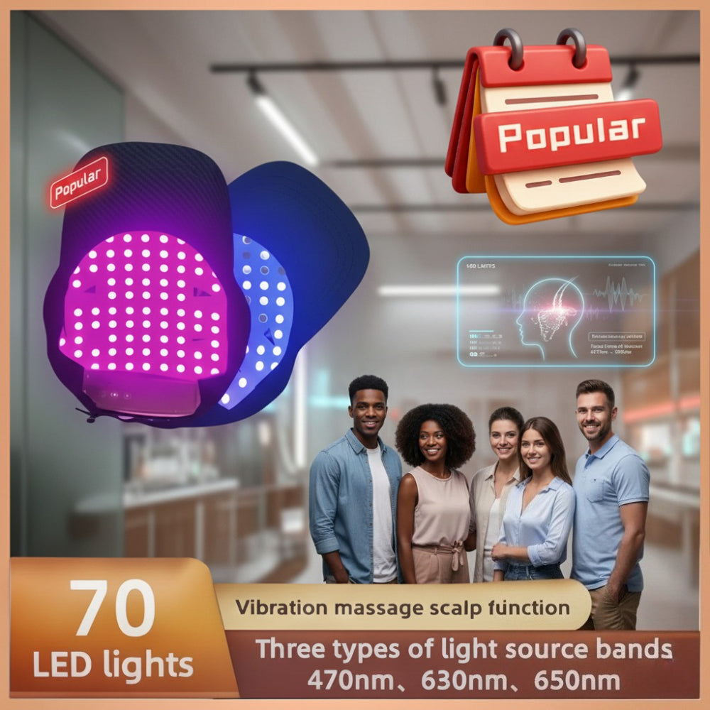 Red Light Hair Growth Cap Infrared Anti-hair Loss Therapy Device Prevents Hair Loss and Promotes Scalp Blood Circulation