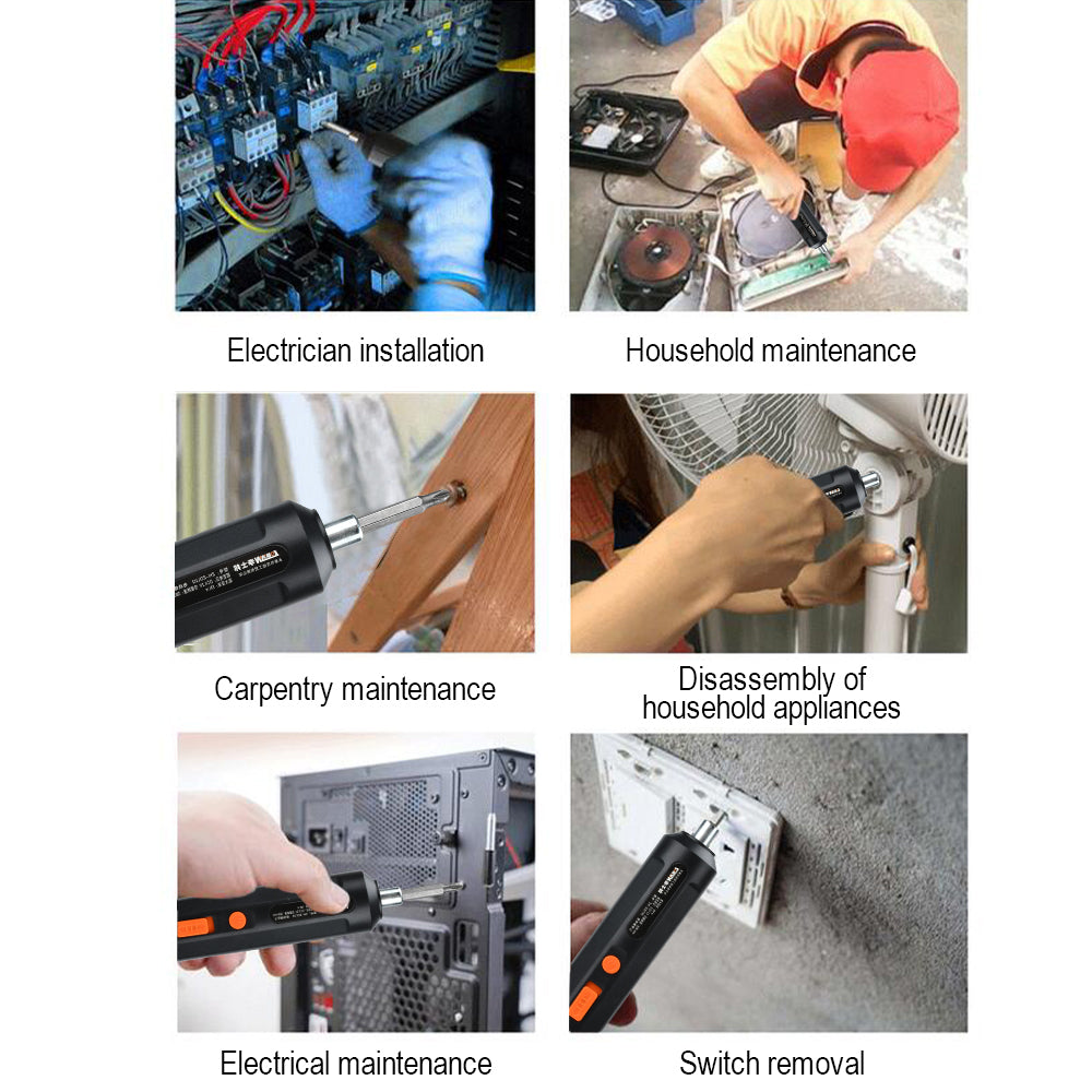 USB Rechargeable Electric Screwdriver – Cordless Power Tool for Fast Drilling & Screwdriving