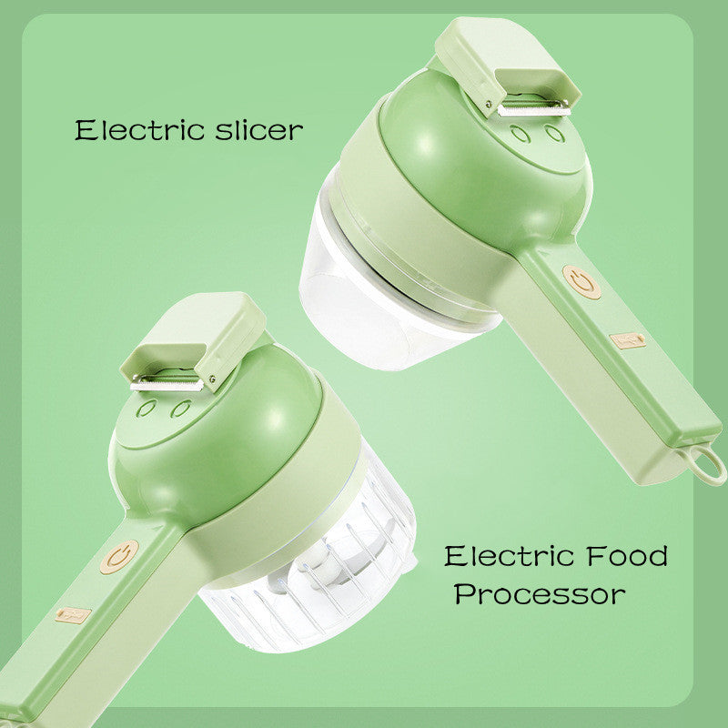 4-in-1 Electric Vegetable Cutter – Wireless Food Chopper & Garlic Masher