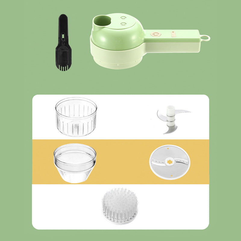 4-in-1 Electric Vegetable Cutter – Wireless Food Chopper & Garlic Masher