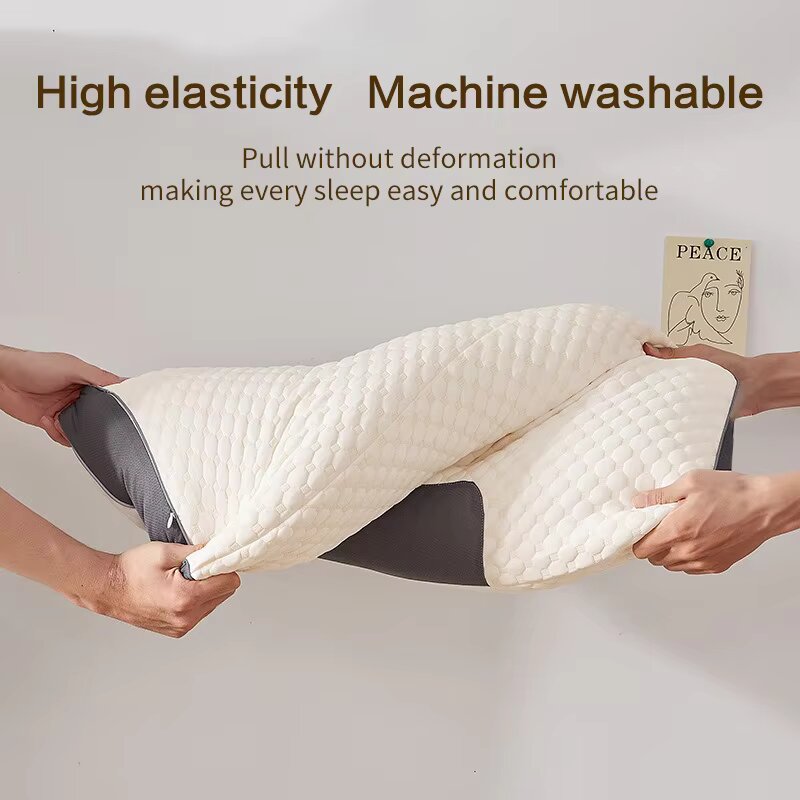 Ergonomic Cervical Support Pillow – Knitted Cotton Sleep Aid