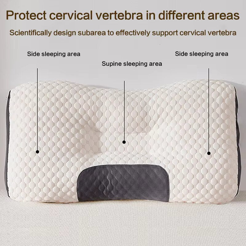 Ergonomic Cervical Support Pillow – Knitted Cotton Sleep Aid
