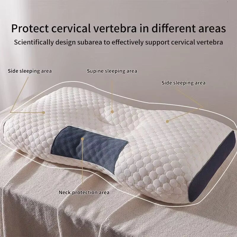 Ergonomic Cervical Support Pillow – Knitted Cotton Sleep Aid