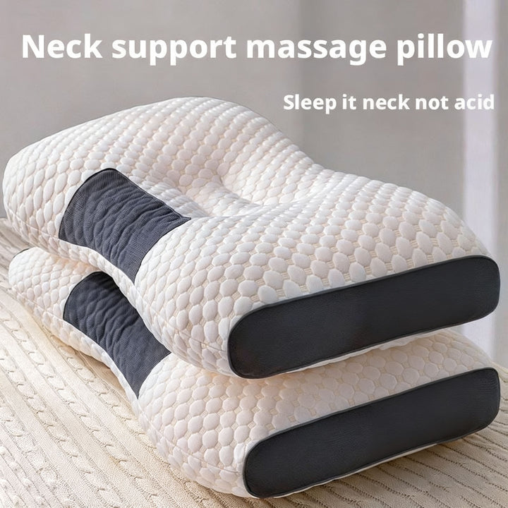 Ergonomic Cervical Support Pillow – Knitted Cotton Sleep Aid