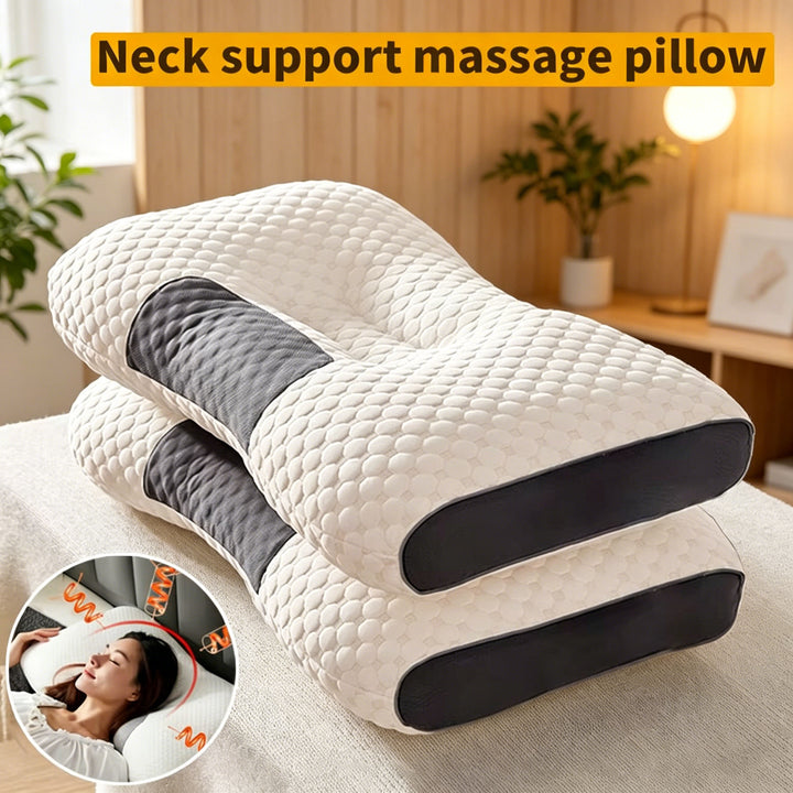 Ergonomic Cervical Support Pillow – Knitted Cotton Sleep Aid