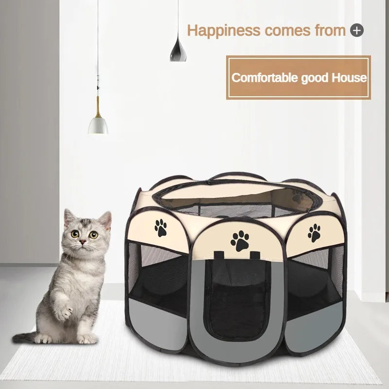 Foldable Pet Tent – Portable Oxford Cloth Cat & Small Dog House for Indoor & Outdoor Use