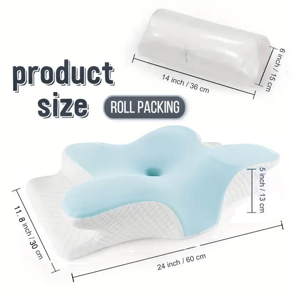 Butterfly Memory Foam Cervical Pillow – Ergonomic Neck Support & Orthopedic Sleep Pillow