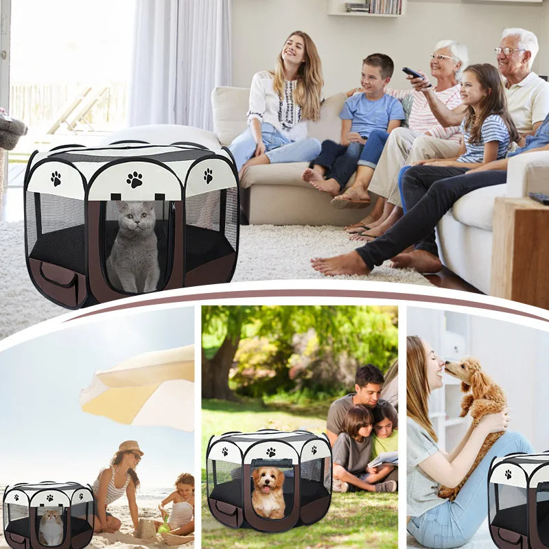 Foldable Pet Tent – Portable Oxford Cloth Cat & Small Dog House for Indoor & Outdoor Use