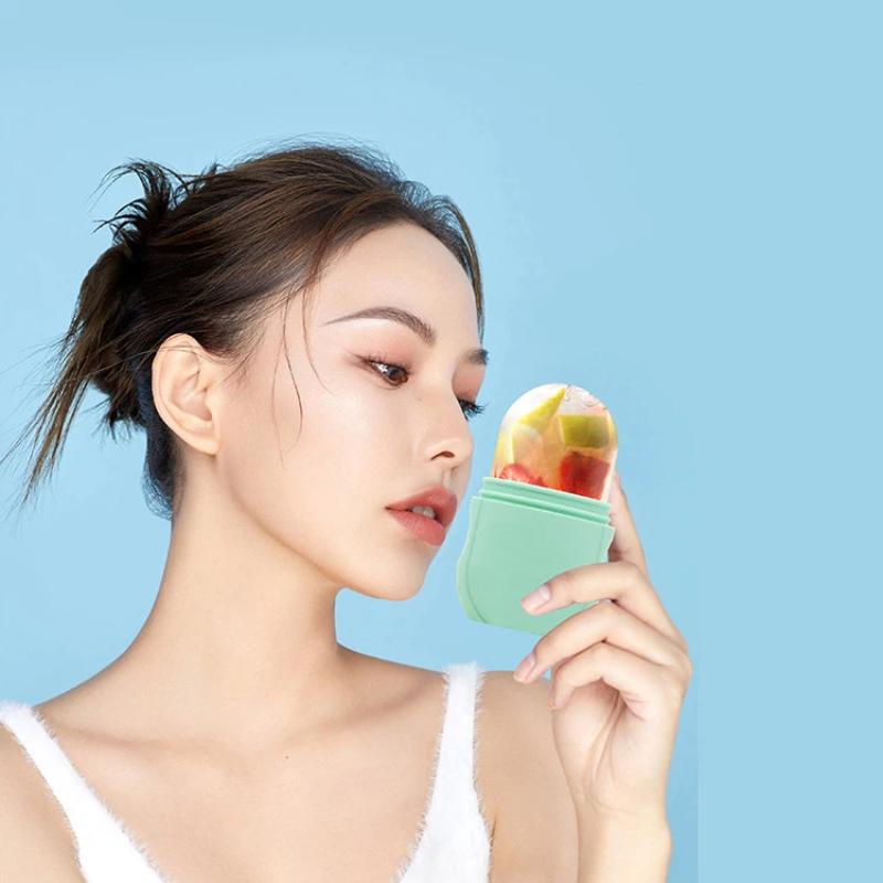 Silicone Face Ice Ball Mold – Facial Ice Roller & Cleansing Brush for Skin Care