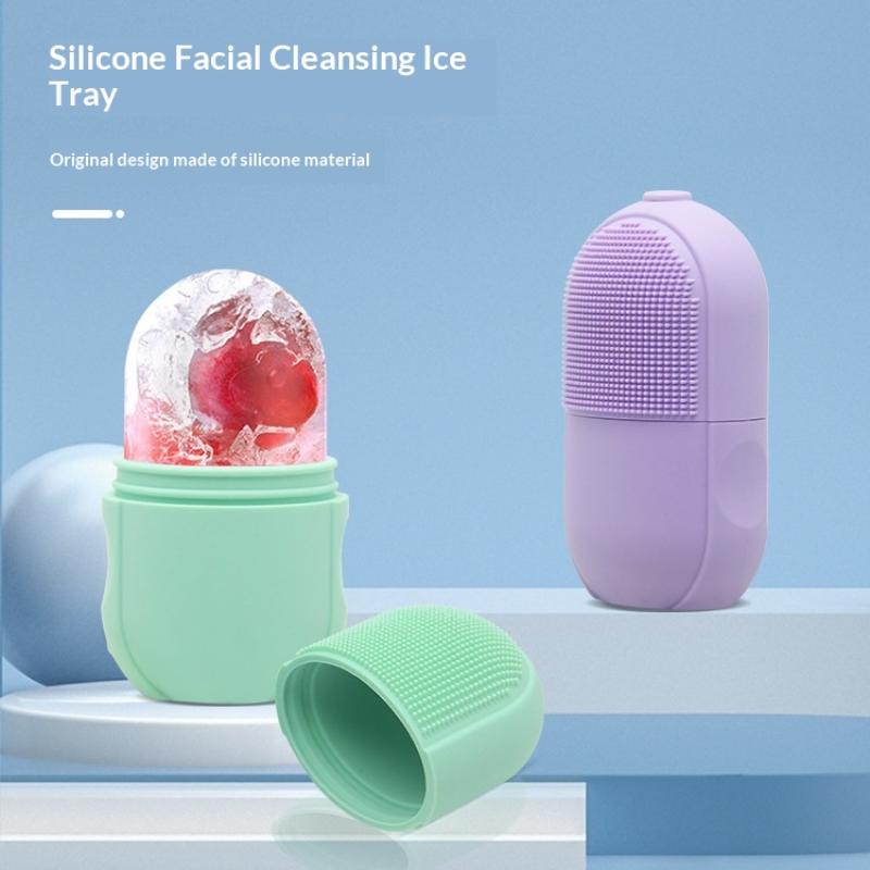 Silicone Face Ice Ball Mold – Facial Ice Roller & Cleansing Brush for Skin Care