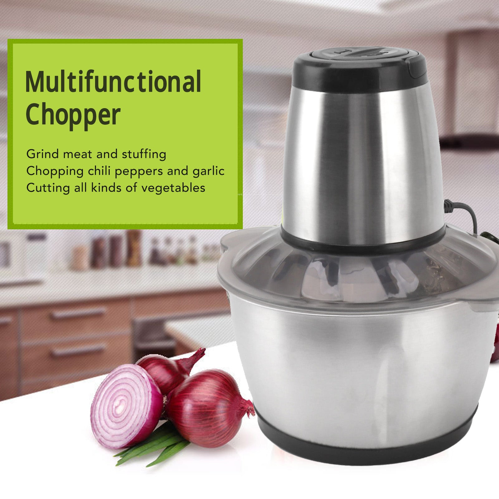 200W Electric Meat Grinder & Food Chopper – Stainless Steel Blades