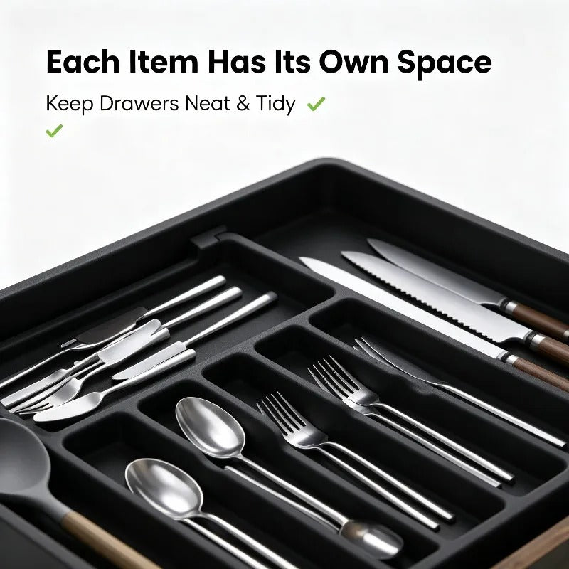 Extendable Kitchen Cutlery Storage Organizer