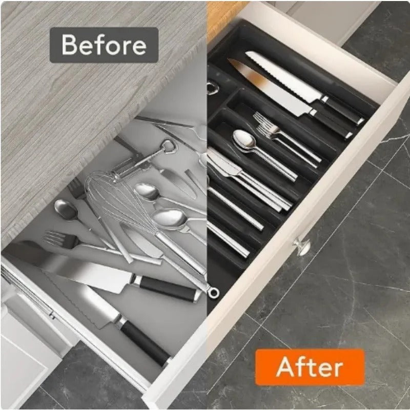 Extendable Kitchen Cutlery Storage Organizer