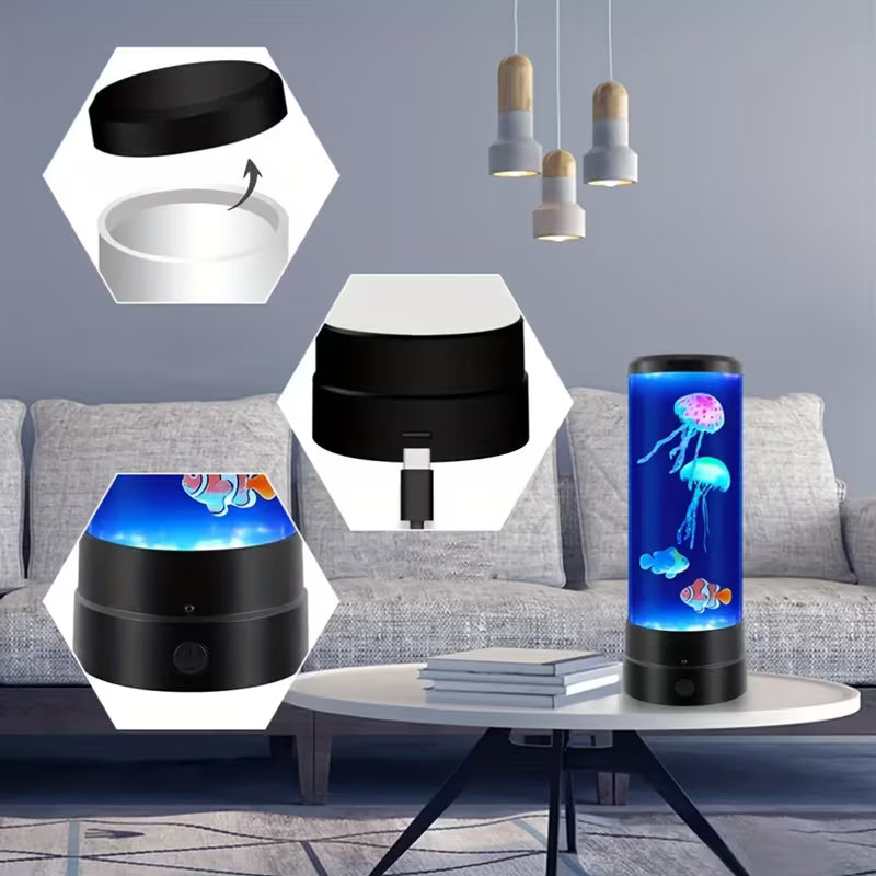 LED Jellyfish Lava Lamp – Relaxing Aquarium Mood Light for Bedroom & Desk Decor