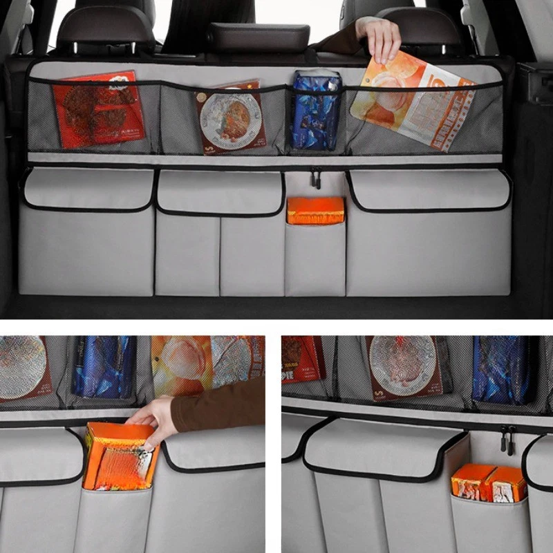 Car Trunk Storage Bag, Hanging Organiser – Large Capacity, Space-Saving & Durable Oxford Fabric